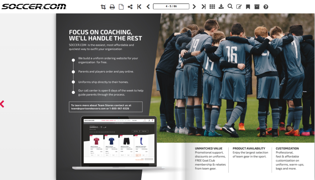 soccerdotcom team catalog