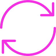 Icon of circular arrows representing flexible versioning without downtime