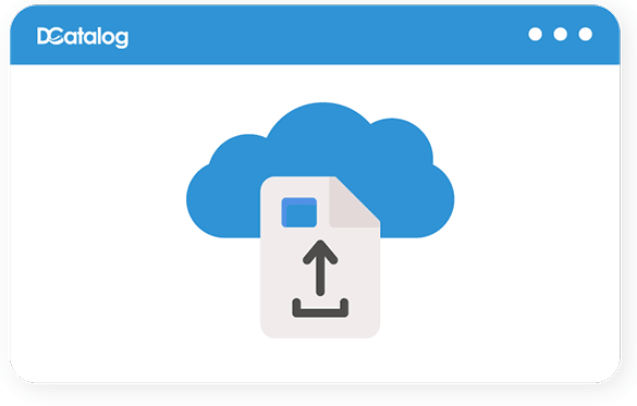 Upload interface for importing documents into DCatalog’s Smart Doc AI platform.
