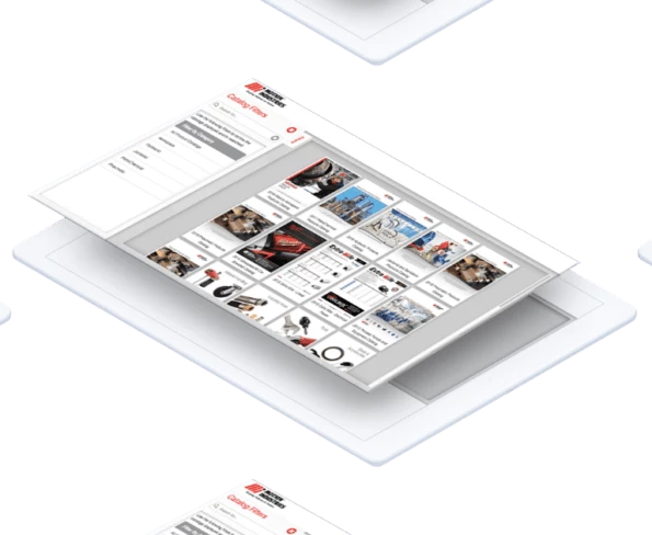 virtual library rack screenshot on tablet
