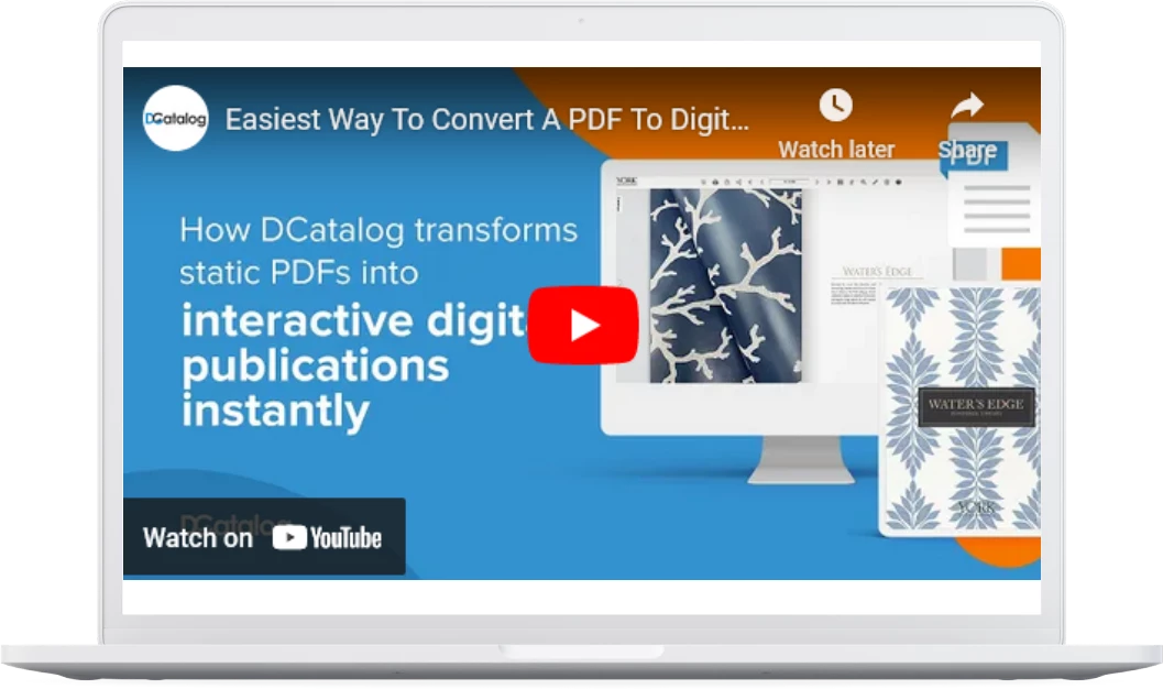 cover image for dcatalog transforms static pdfs into interative digital flipbooks youtube video