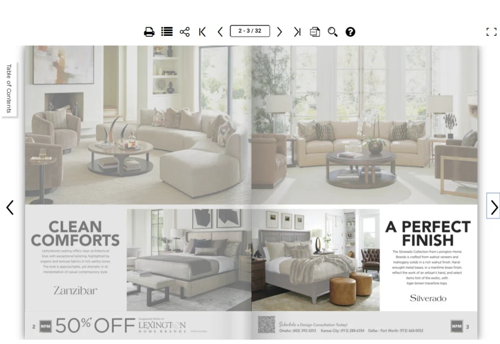 furniture flipbook example